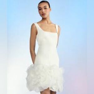 CYNTHIA ROWLEY 
Kourtney Ponte Knit Dress With Organza Flower Hem